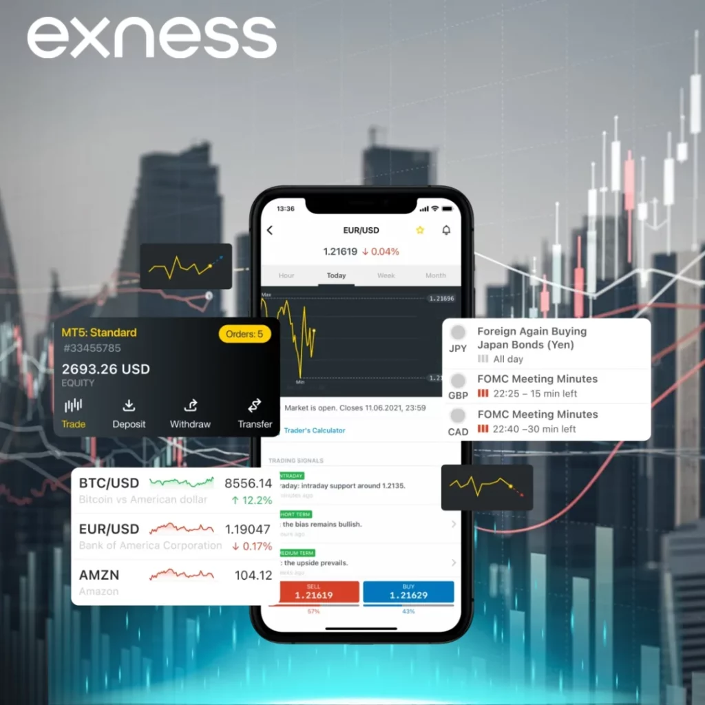 Exness Account via the Mobile App